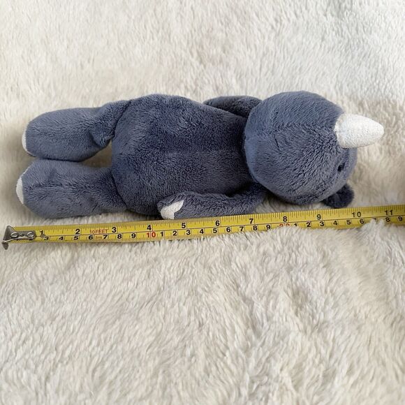 Carters Baby Plush Rhino Rhinoceros Blue Gray Stuffed Animal 10" Lovey Carter’s - Picture 5 of 5